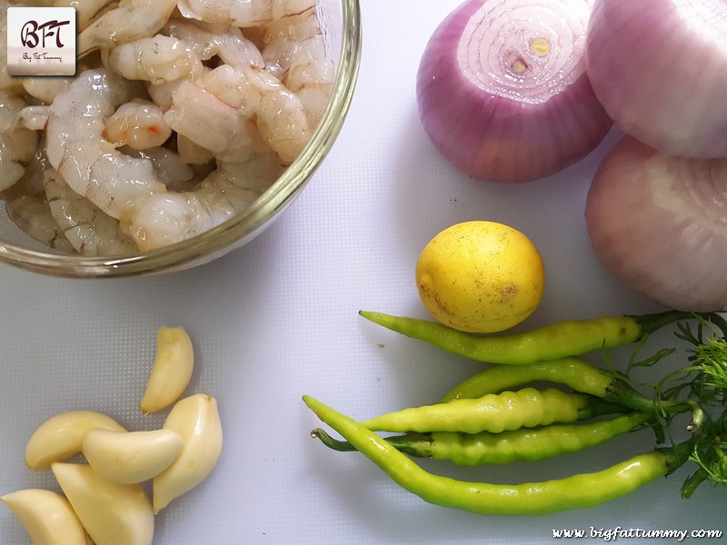 Preparation of Goan Prawn Chilly Fry