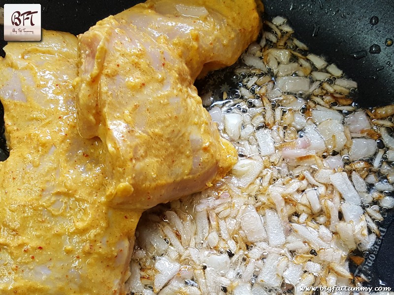 Preparation of Methi Chicken