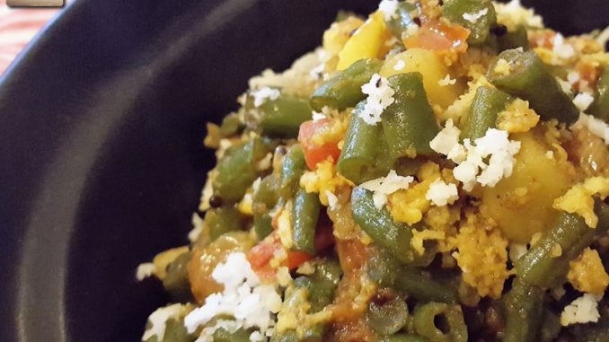 French Bean Potato Bhaji