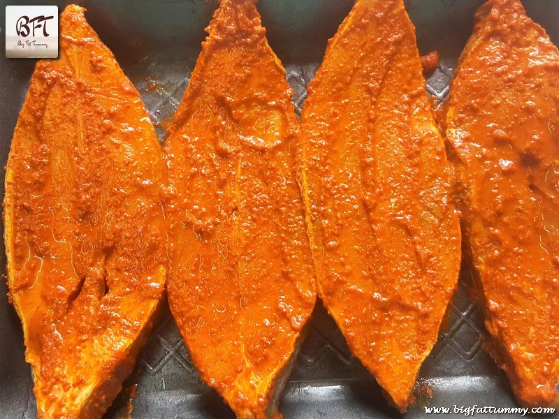 Preparation of Black Pomfret Masala Rawa Fried