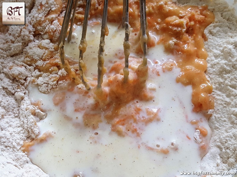 Making of Eggless Carrot Cake