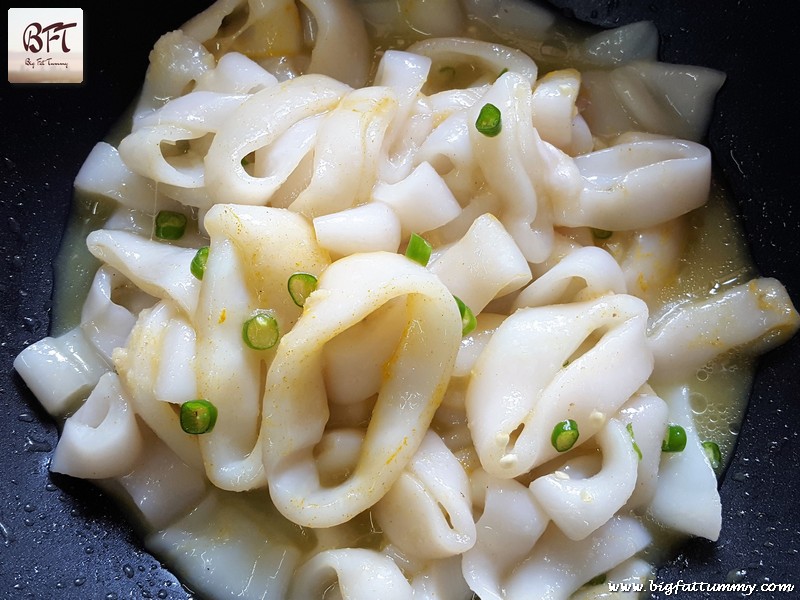 Preparation of Kerala Squid Coconut Stir Fry