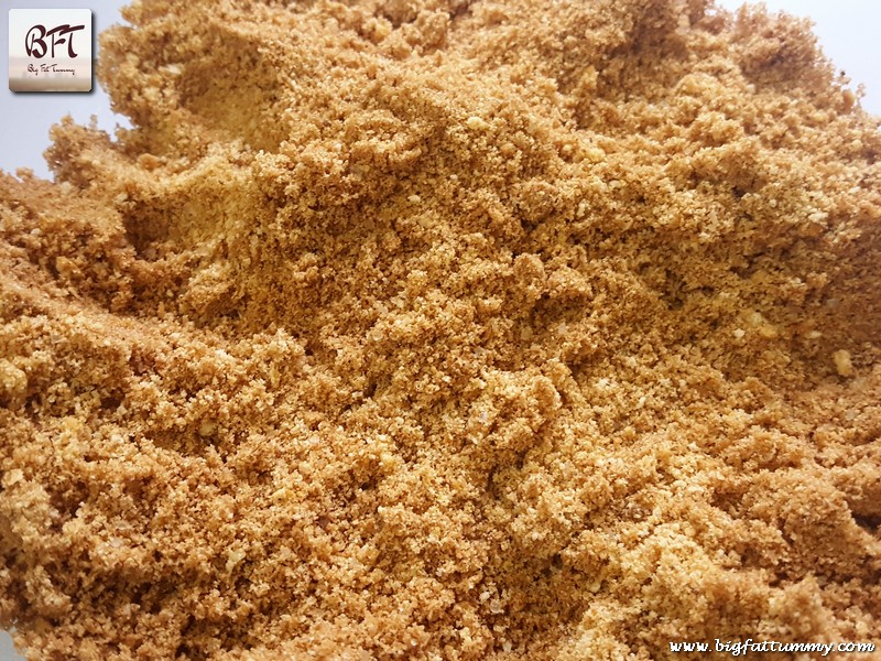 Preparation of Steamed Chocolate Cake - made with biscuits.