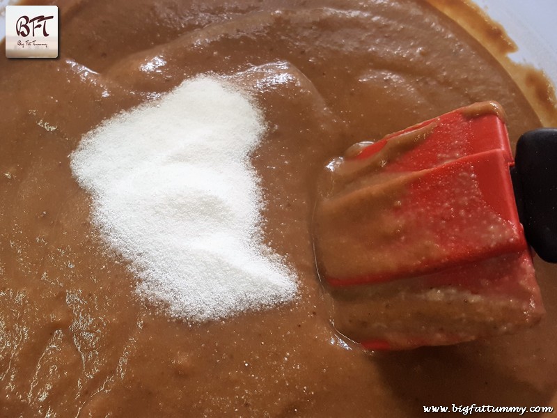 Preparation of Steamed Chocolate Cake - made with biscuits.