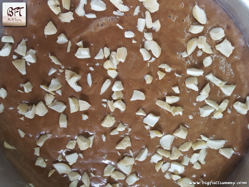 Preparation of Steamed Chocolate Cake - made with biscuits.