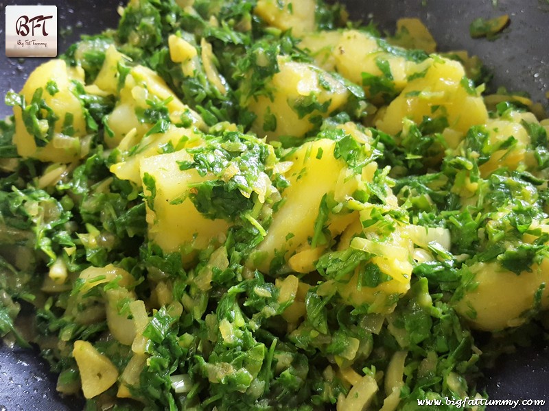 Preparation of Methi Potato Bhaji