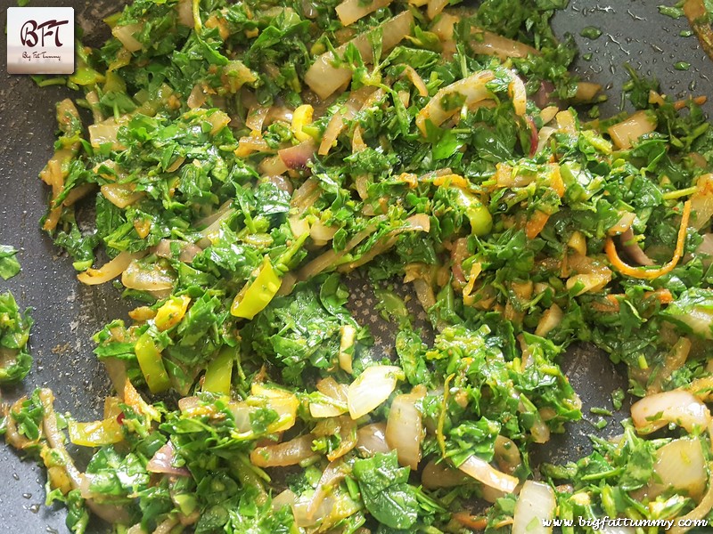 Preparation of Methi Carrot Stir Fry