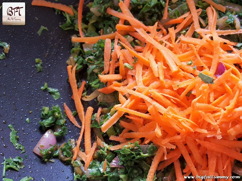 Preparation of Methi Carrot Stir Fry