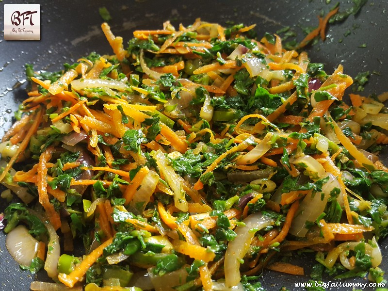 Preparation of Methi Carrot Stir Fry