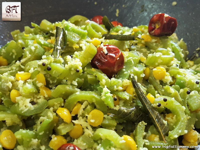 Preparation of Snake Gourd Chana Stir Fry