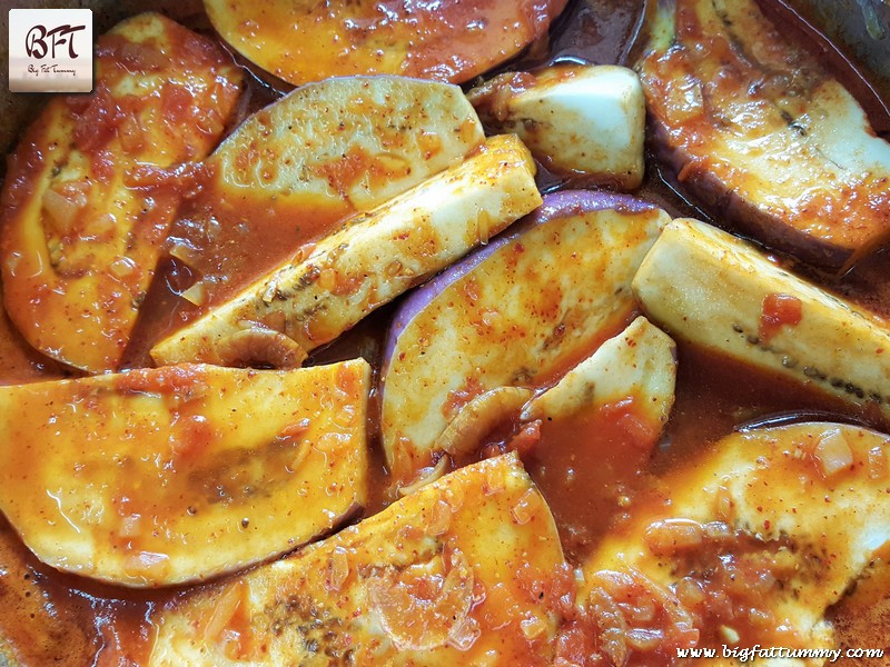 Making of Goan Dry Shrimp Brinjal Curry