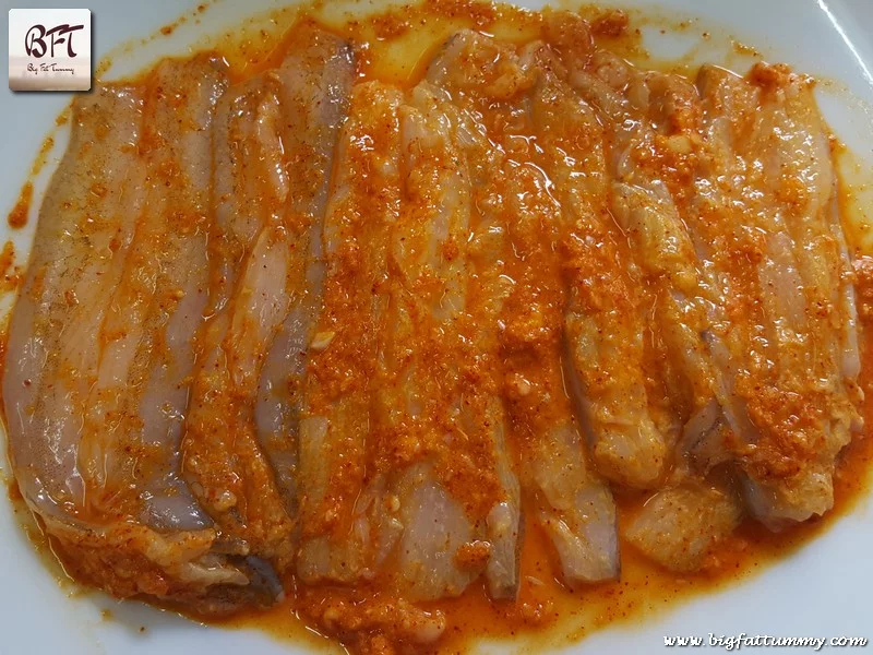 Making of Bombay Duck stuffed with Goan Prawn Recheio