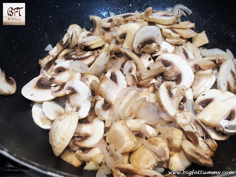 Preparation of Pasta in Mushroom Pepper Sauce