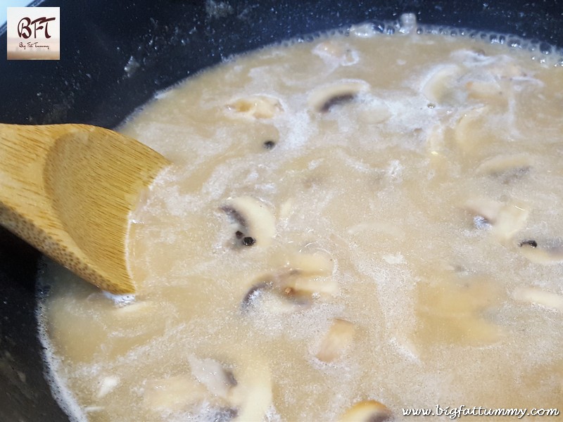 Preparation of Pasta in Mushroom Pepper Sauce