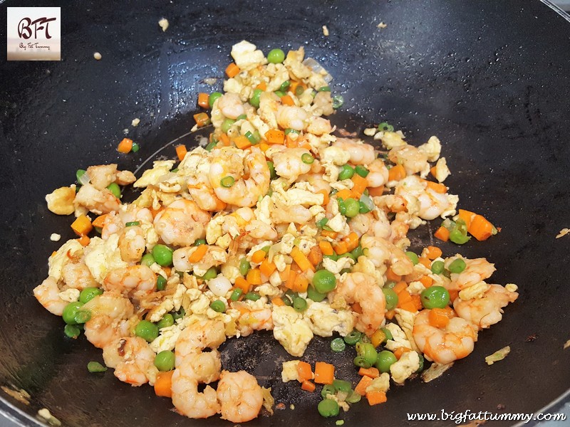 Making of Prawn Egg Fried Rice