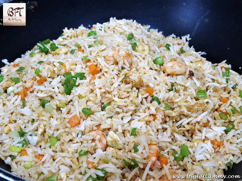 Making of Prawn Egg Fried Rice