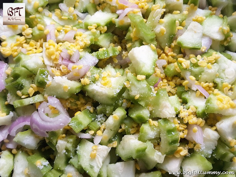 Preparation of Ridge Gourd and Moong Bhaji