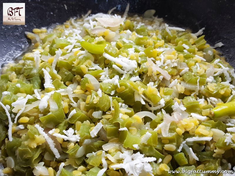 Preparation of Ridge Gourd and Moong Bhaji