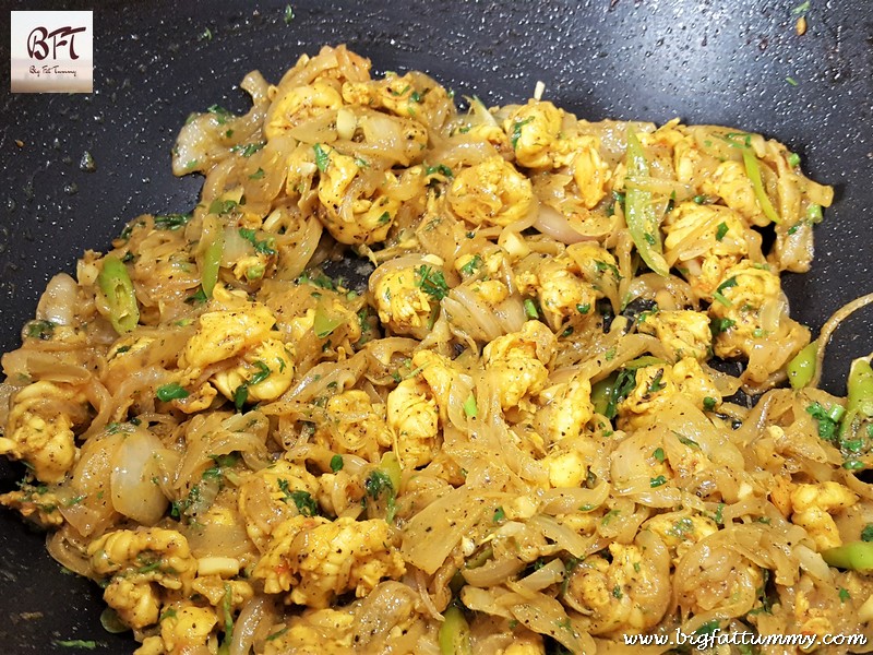 Preparation of Goan Prawn Chilly Fry Rice