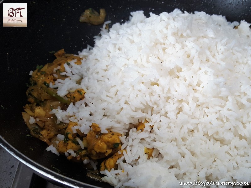 Preparation of Goan Prawn Chilly Fry Rice