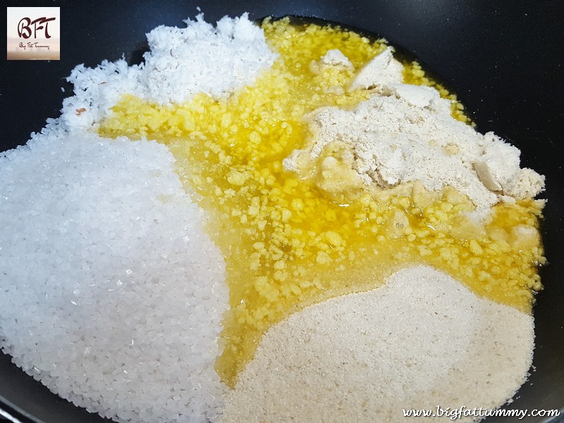 Preparation of Rawa Cashewnut Coconut Doce (semolina sweet)