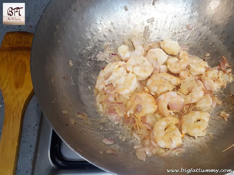 Preparation of Prawn Kohlrabi / Ganth Gobi / Naab / German Turnip / Knol Khol