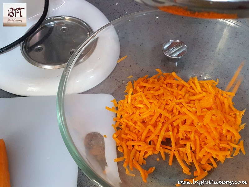 Preparation of Carrot and Capsicum Bhaji