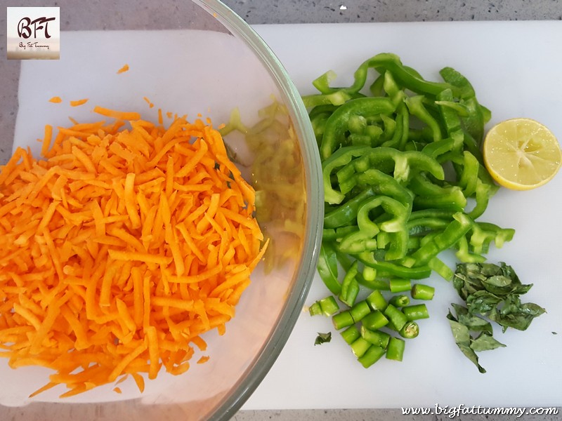 Preparation of Carrot and Capsicum Bhaji