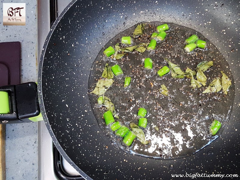 Preparation of Carrot and Capsicum Bhaji