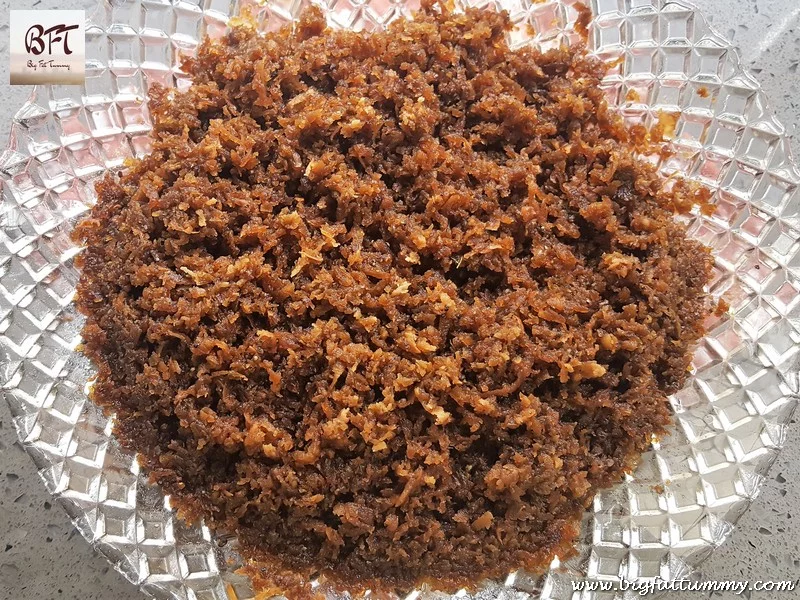 Making of Coconut Palm Jaggery Filling for pancakes