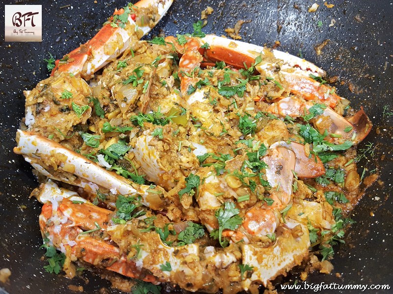 Preparation of Crab Masala Sukkem