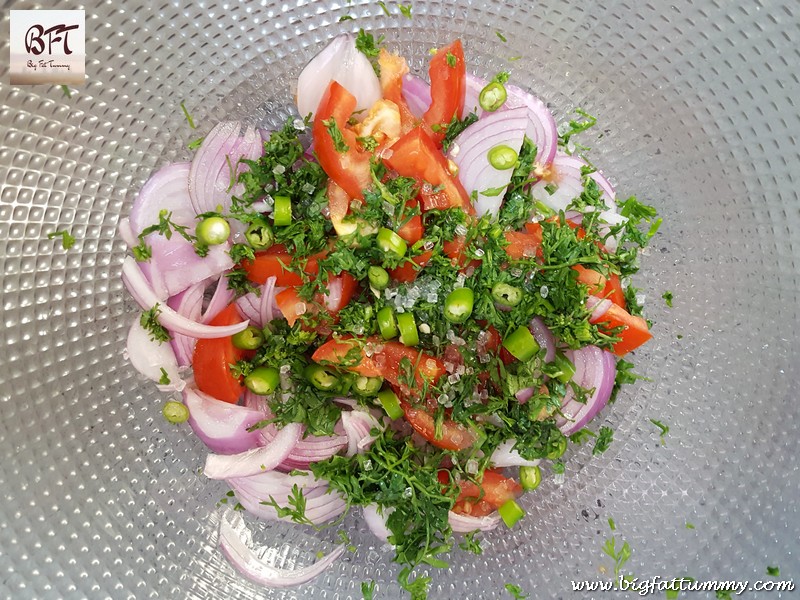 Making of Dry Mackerel Salad