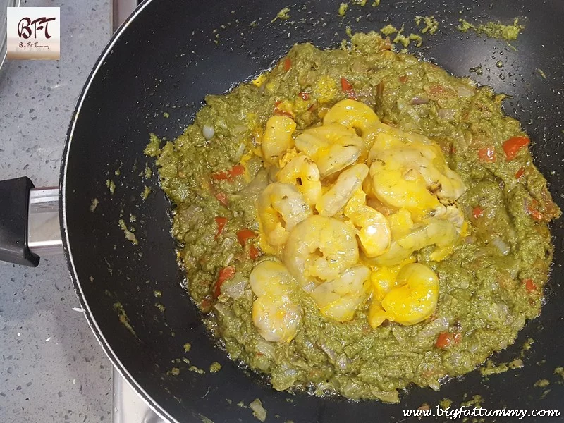 Preparation of Green Prawn Pulao