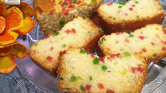 Eggless Tutti Fruti Cake