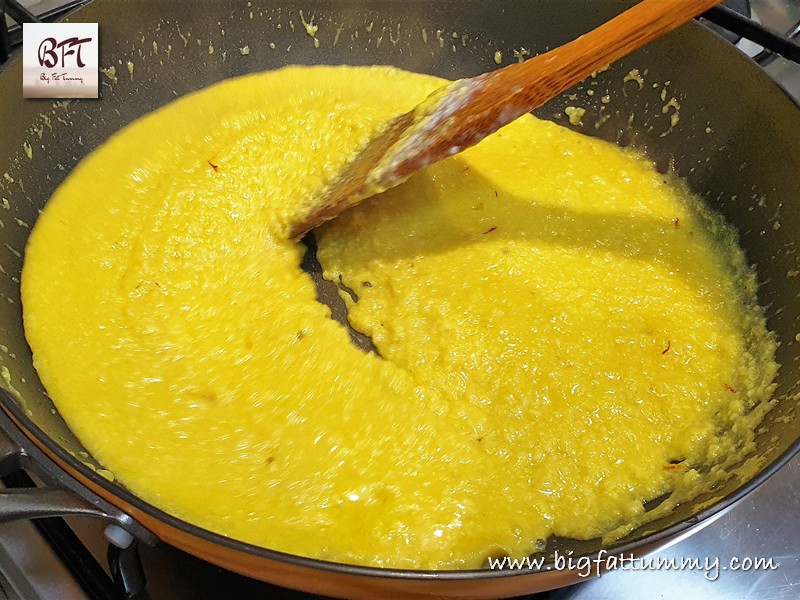 Preparation of Kesar Elaichi Malai Peda