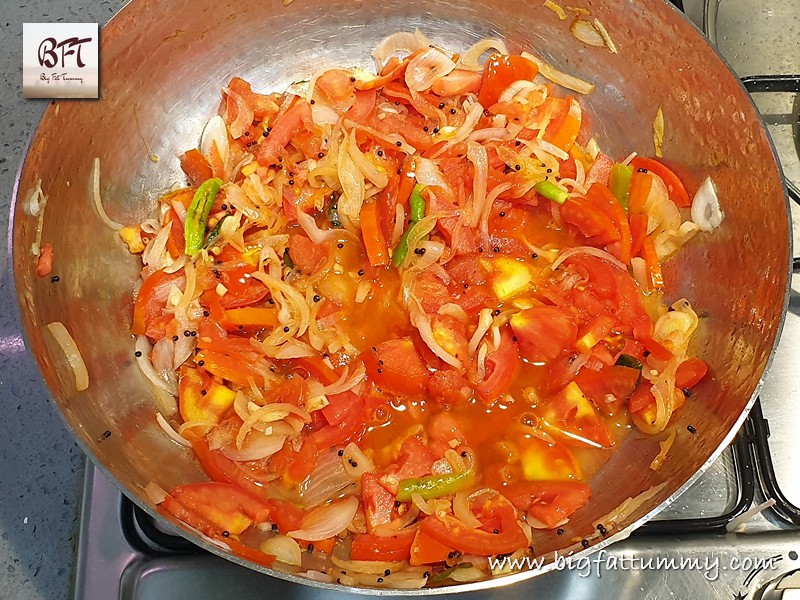 Preparation of Salade Bhaji - a simple Goan watery vegetable prep