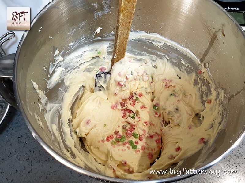 Making of a Tutti Fruti Cake