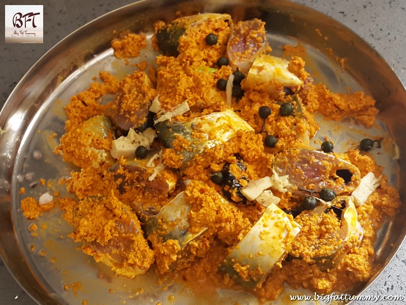 Making of Bangde Sukhem (Dry preparation of mackerel with coconut)