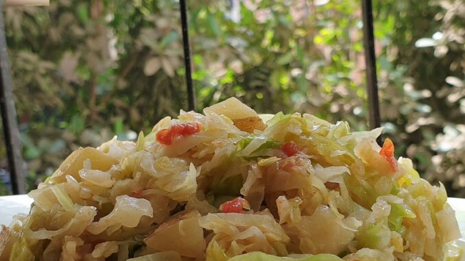 Cabbage & Potato Bhaji - Goan Soup Style 08 Cabbage & Potato Bhaji - Goan Soup Style