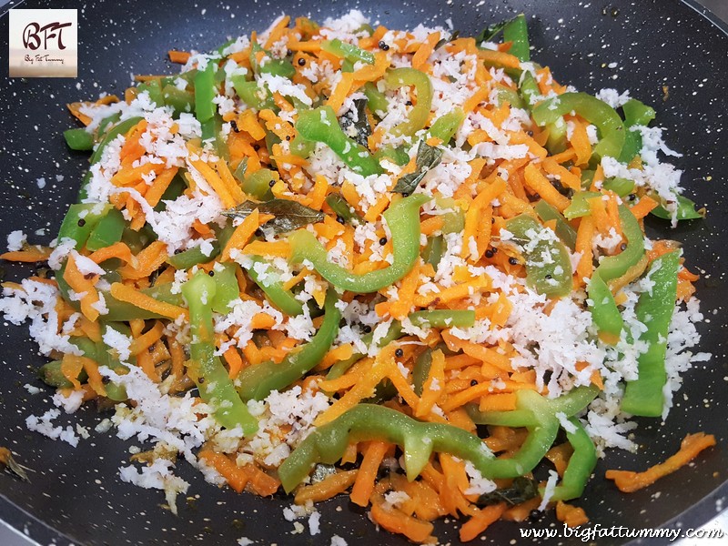 Preparation of Carrot and Capsicum Bhaji