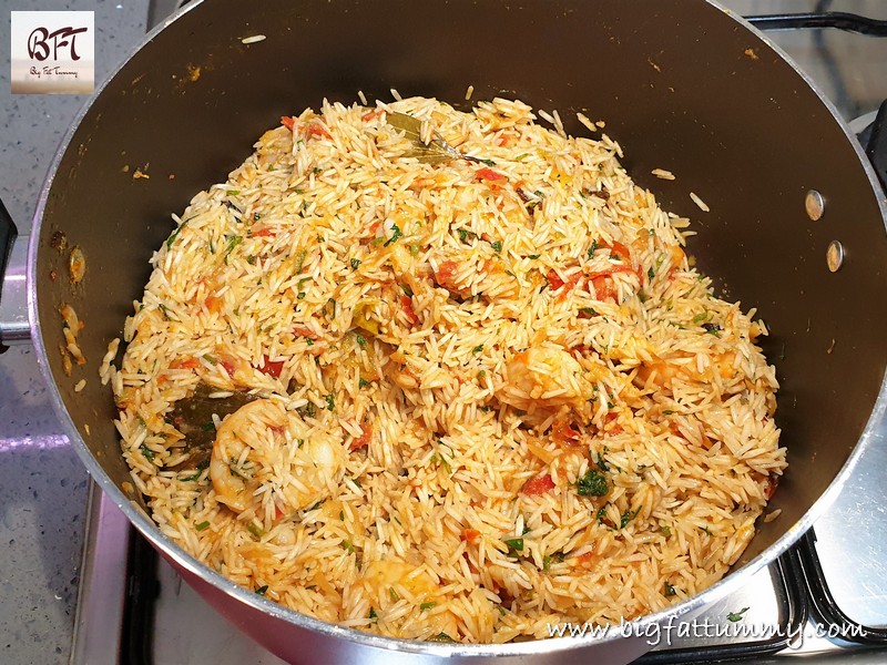 Preparation of Prawn Pulao