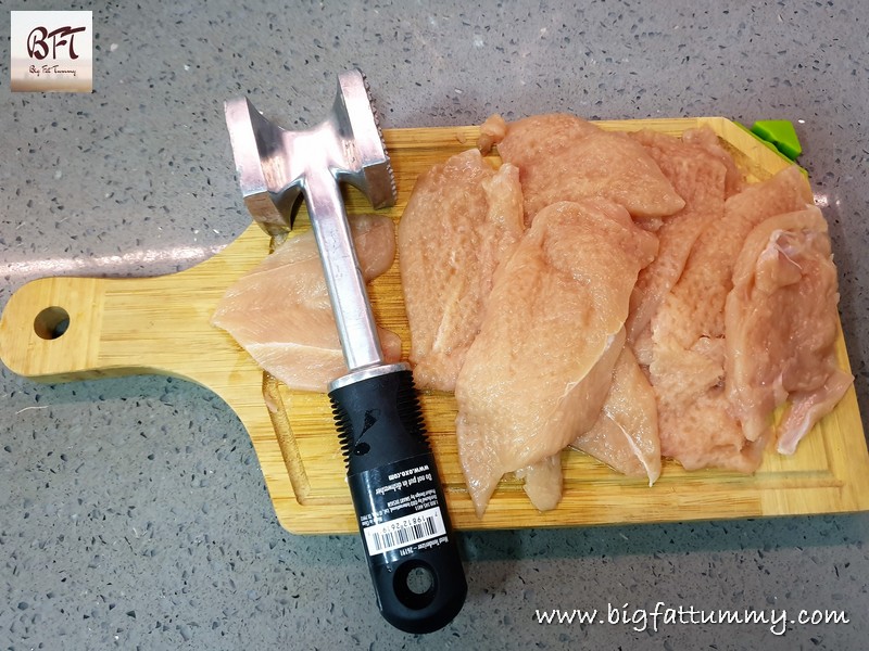 Making of Crumb Fried Chicken Steaks