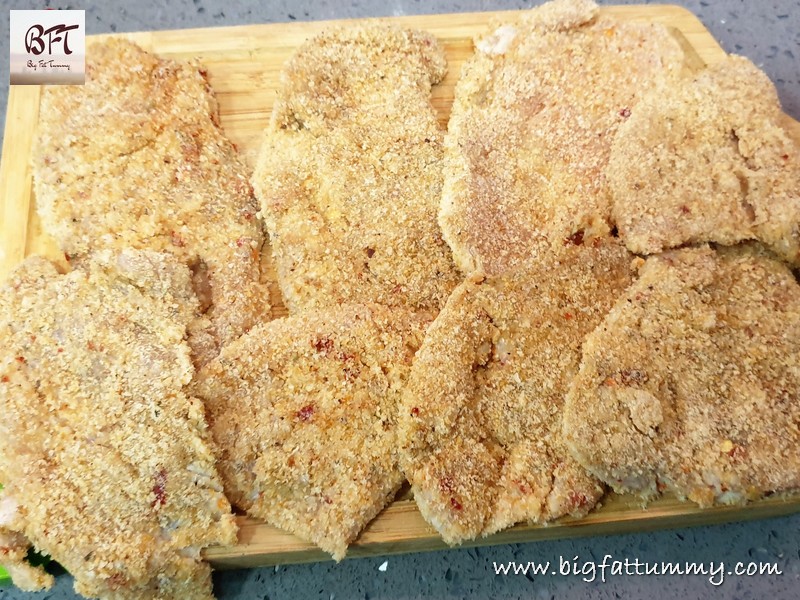 Making of Crumb Fried Chicken Steaks