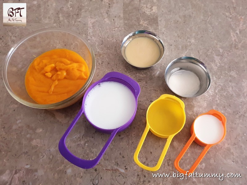 Making of Eggless Mango Pudding