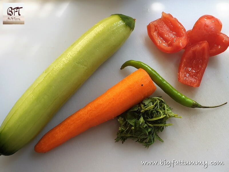 Making of Cucumber Carrot Raita