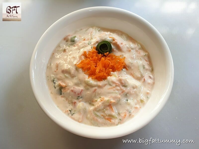 Making of Cucumber Carrot Raita