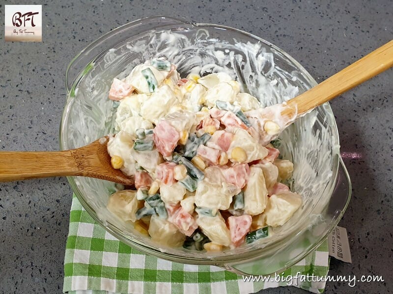 Making of Mixed Vegetable Mayo Salad