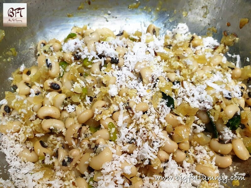 Preparation of Chawli Sukkem - Black Eyed Pea