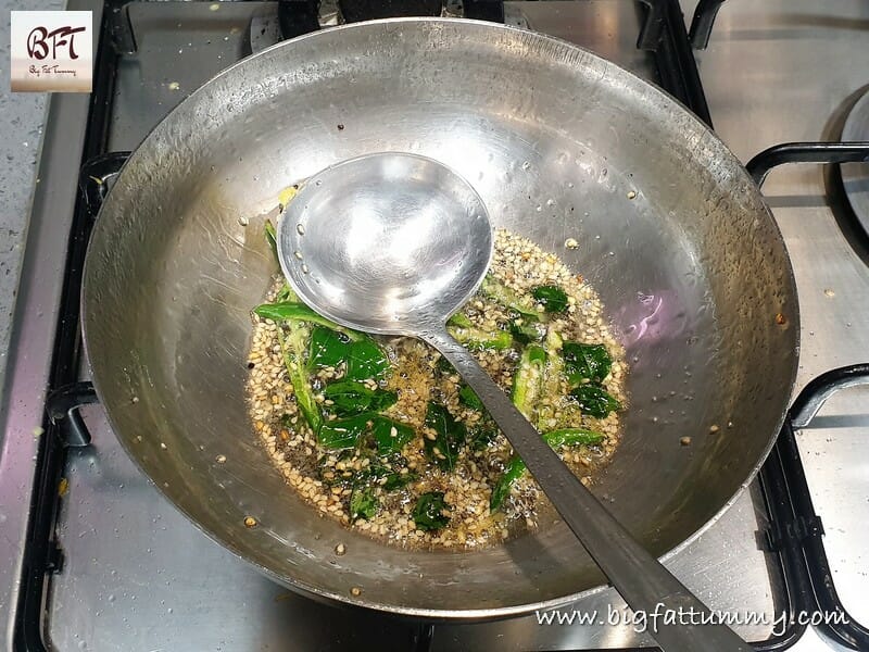 Tempering for Khaman Dhokla