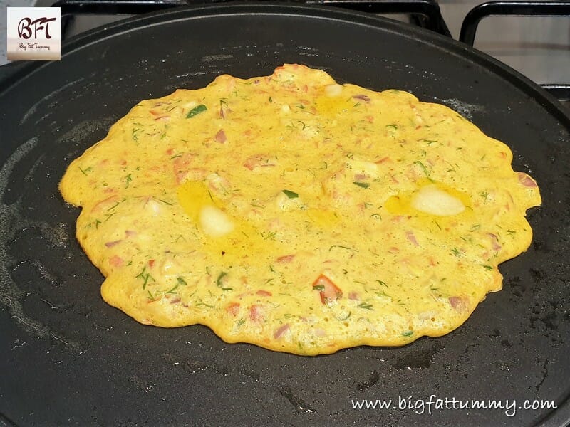 Making of Tomato Omlette / Besan Cheela